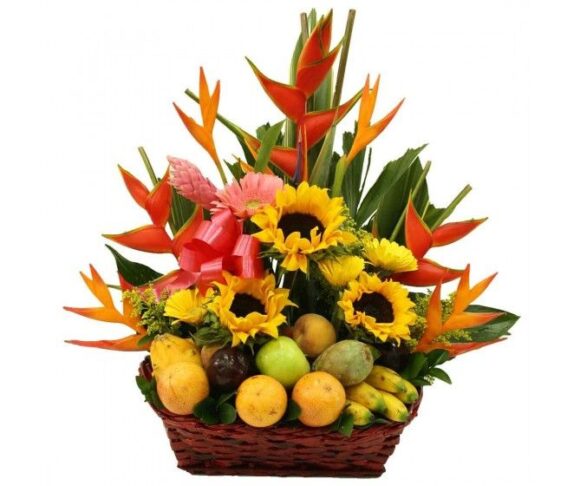 Arreglo Floral Exótico con Frutas – Floristeria Americana